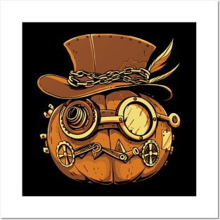 Steampunk Halloween Pumpkin Posters and Art